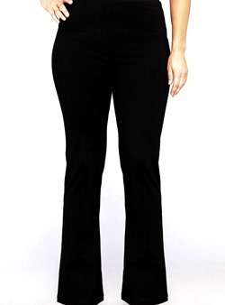 PLUS Size 18/42 DONNA CLAIRE- Black Bootcut Trousers. Comfortable Stretch Waist