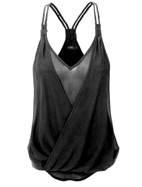 Sexy Top, Black Chiffon, Crossover Strappy Top, Very flattering, SIZE 16/40