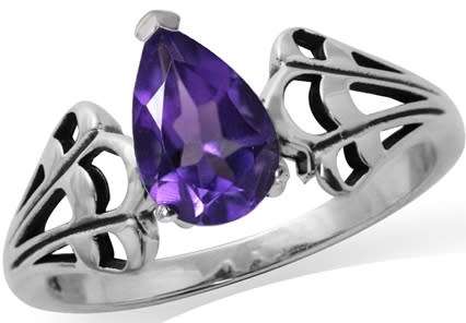1.16ct. Natural African Amethyst 925 Sterling Silver Filigree Ring *PLUS lucky draw entry