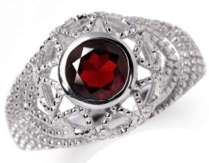 CERTIFIED & IN STOCK- Genuine 1.39ct Garnet 925 Sterling Silver Ring . Size 8/P+/18mm