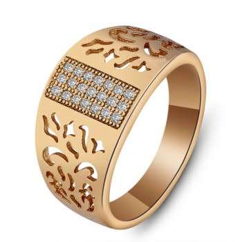 [Austria Rhinestone] Luxurious Gold Plated Ring. Size 9 and 10