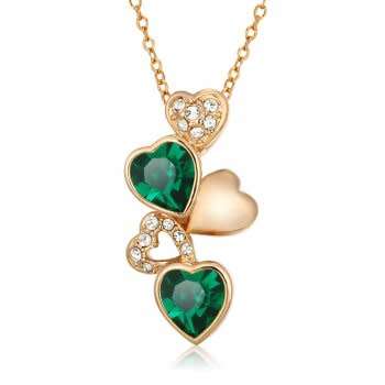 GLAMOUR WEAR~ 1.14ct Green & White CZ Ladies Necklace 18krgp