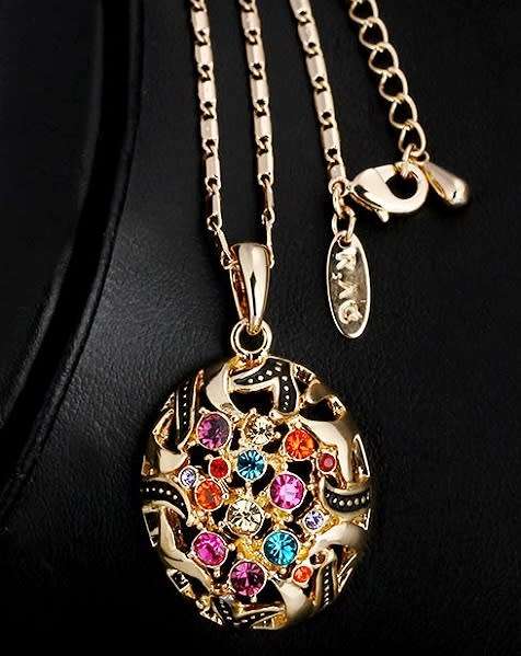 GLAMOUR WEAR~ 0.30t Multicolor CZ Ladies Pendant 18krgp with Chain