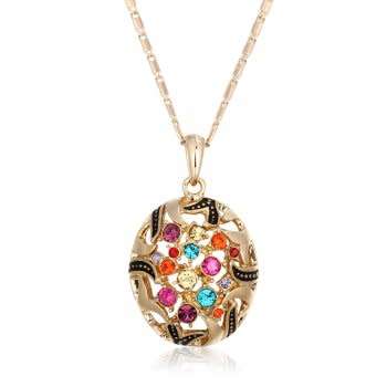 GLAMOUR WEAR~ 0.30t Multicolor CZ Ladies Pendant 18krgp with Chain