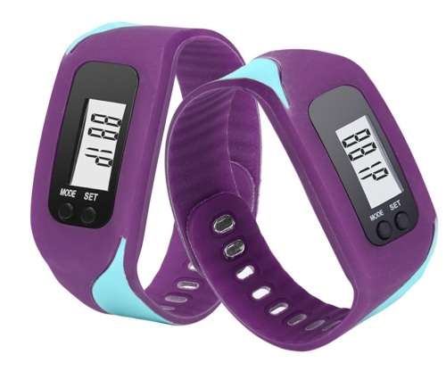 Digital Walking Distance Counter Run Step Watch Pedometer - purple
