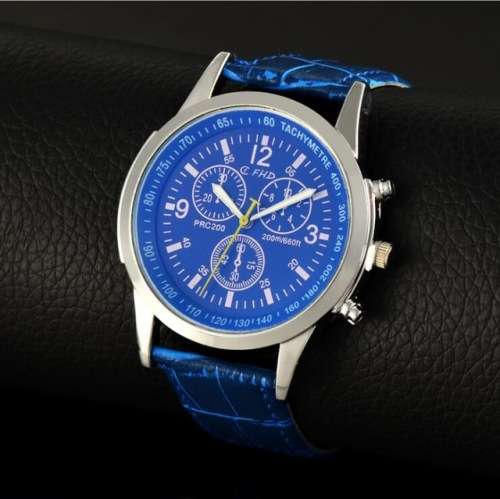 GENEVA Analog Quartz Watch Faux Chronograph - Blue & Blue