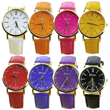 Quartz Watch Ladies GENEVA Wristwatch - Pick a Color