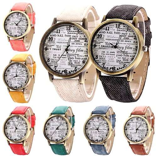 Vintage Denim Design Roman Numeral Watch - Pick a Color