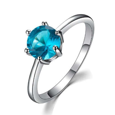 COURIER DELIVERY. Sparkling Blue Zirconia Ladies Engagement Ring. Size 7,8,9 available.