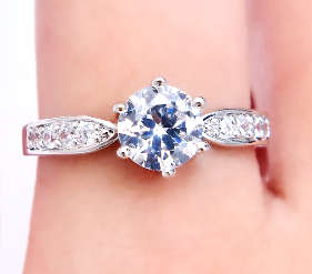 COURIER DELIVERY. Sparkling White CZ Brilliant Solitaire Cut Ring. Size 6-10 available.