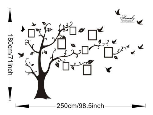 Wall Decal Vinyl Sticker 180x250cm - XLarge Family Tree