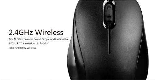 USB Wireless Ergonomic Optical Mouse - Full size, Curved
