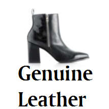 Genuine Leather Black Heeled Boots - Size 6