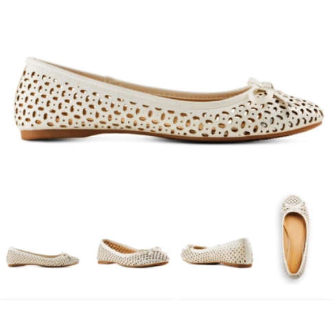 FOSCHINI - BRAND NEW - Size 6 - Laser-Cut Ballerina Pumps