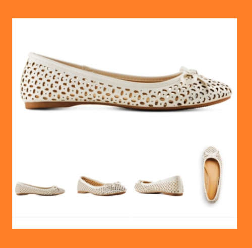 FOSCHINI - BRAND NEW - Size 6 - Laser-Cut Ballerina Pumps