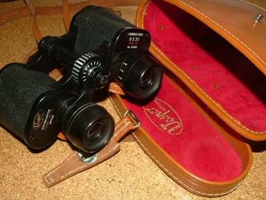 Very Old Vesper Optics Binoculars in Original Leather Case - working