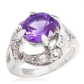 Size 6.5 / N - Brand New Ladies Cocktail Ring clad in 18k White Gold