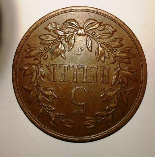5 Heller coin, German East Africa, 1908.