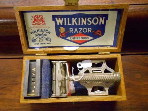 Vintage Wilkinson Safety Razor In Woodbox - Empire Model