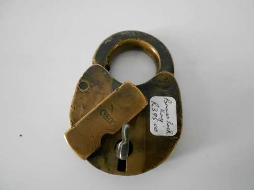 Antique Solid Brass Padlock with Key