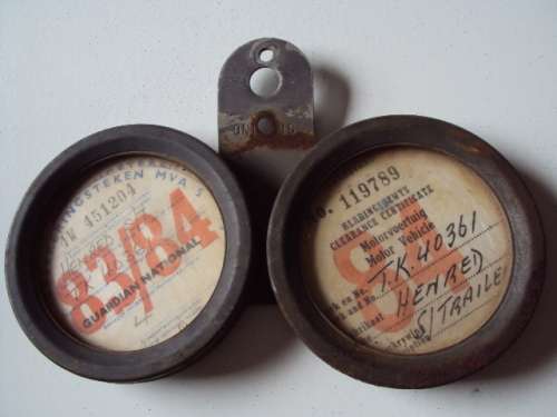 Transvaal licence disk -- trailer