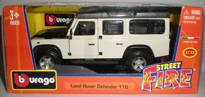 LAND ROVER DEFENDER 110 WHITE, 1/32, DIE-CAST, MINT in BOX by BBURAGO
