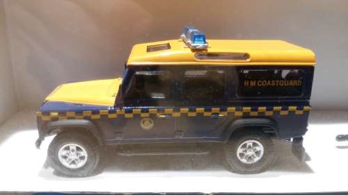 Land Rover 110, H M CoastGuard Boat & Trailer, Cararama, Junior Rescue, 1:43, Die Cast, New in Box