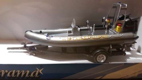 Land Rover 110, H M CoastGuard Boat & Trailer, Cararama, Junior Rescue, 1:43, Die Cast, New in Box