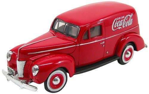 Coca Cola 1940 Ford Sedan Delivery, 1/18, Die Cast, New in box, Box slightly worn