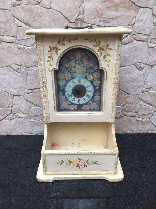 Pretty Wall Mount Clock with Shelf