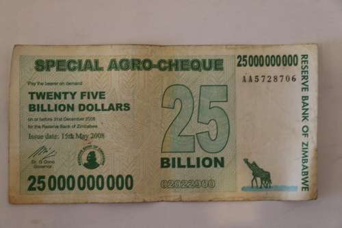 25 Billion Dollars Zimbabwe