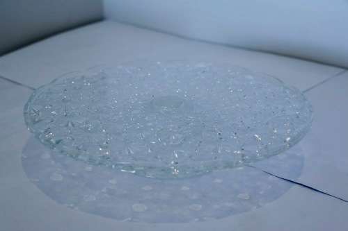 Vintage Cut Glass Cake Stand