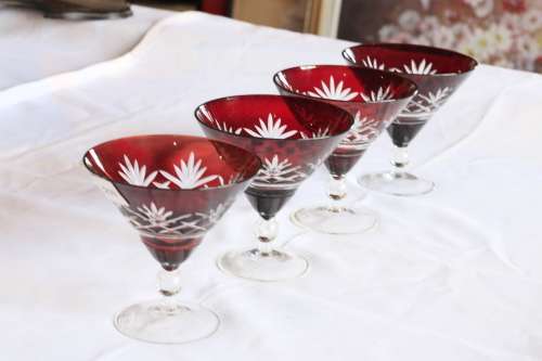 Vintage Bohemian Martini Glasses