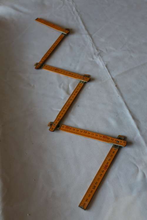 Vintage "Star" Wooden Folding Ruler Premium Quality 1M Measure Rule with Metal Snaplock Joints