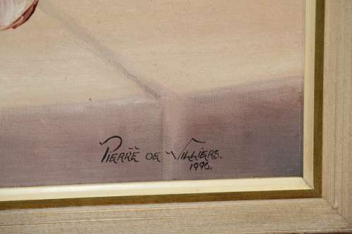 Pierre de Villiers Framed Oil on Board - Still Life Roses