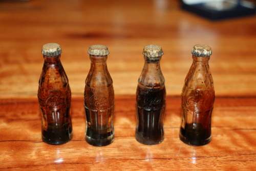 Vintage Mini Coca-Cola Bottles x 4
