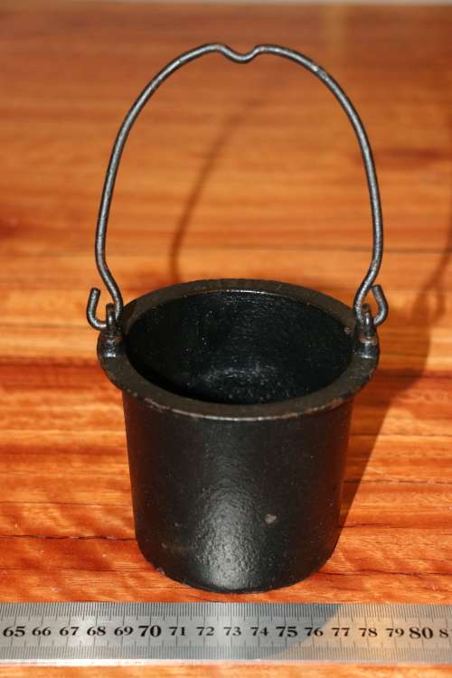 Antique Lead Melting Cast Iron Pot