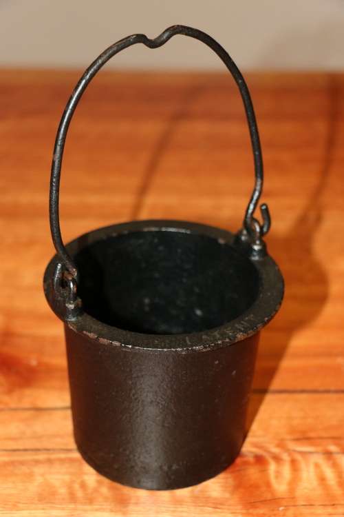 Antique Lead Melting Cast Iron Pot