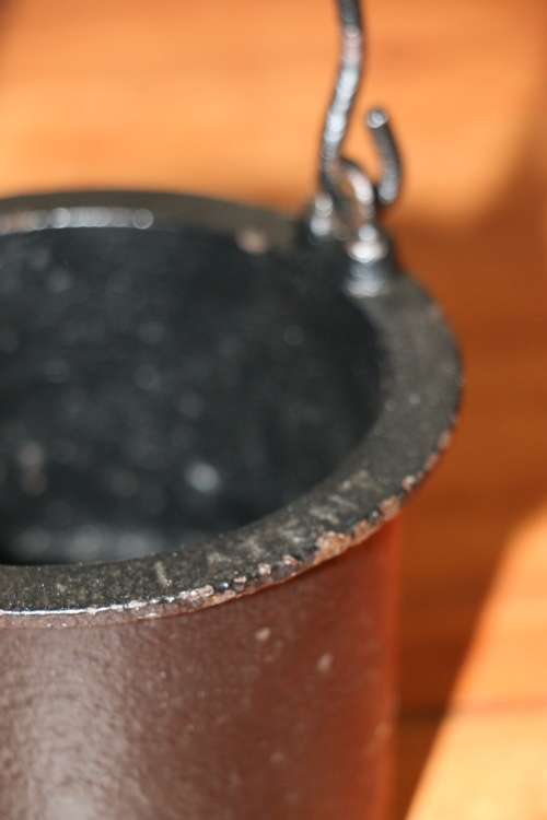 Antique Lead Melting Cast Iron Pot