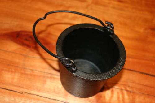 Antique Lead Melting Cast Iron Pot