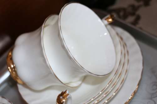 Royal Albert White with Gold Trim "Val D'or" 24 piece Tea Set