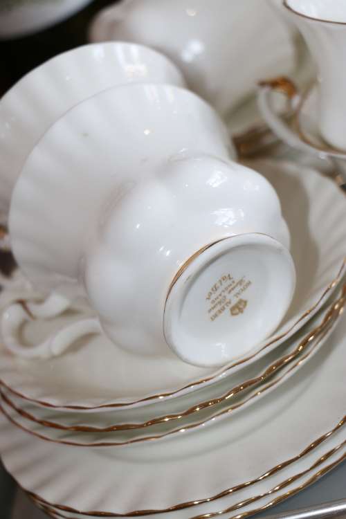 Royal Albert White with Gold Trim "Val D'or" 24 piece Tea Set