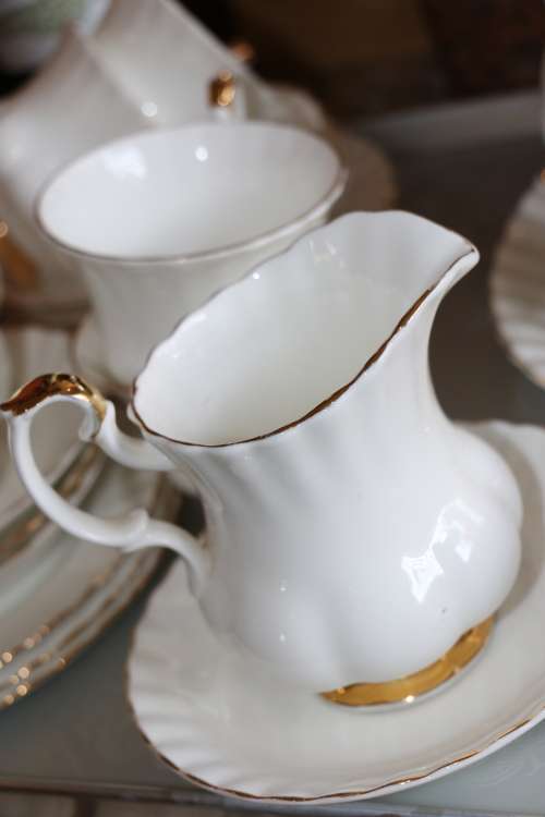Royal Albert White with Gold Trim "Val D'or" 24 piece Tea Set