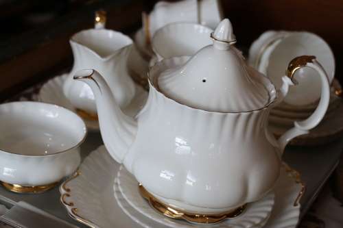 Royal Albert White with Gold Trim "Val D'or" 24 piece Tea Set