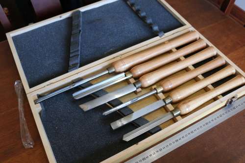 Chisel Set Wood Turning HSS 6 Piece in Wooden Case