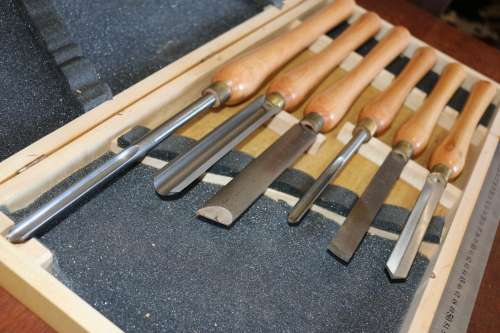 Chisel Set Wood Turning HSS 6 Piece in Wooden Case