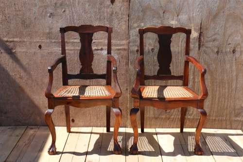 Stinkwood Ball and Claw Carver Chairs x 2