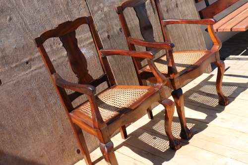 Stinkwood Ball and Claw Carver Chairs x 2