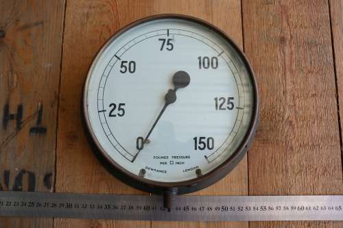 Vintage Brass Locomotive Pressure Gauge - Dewrance - London