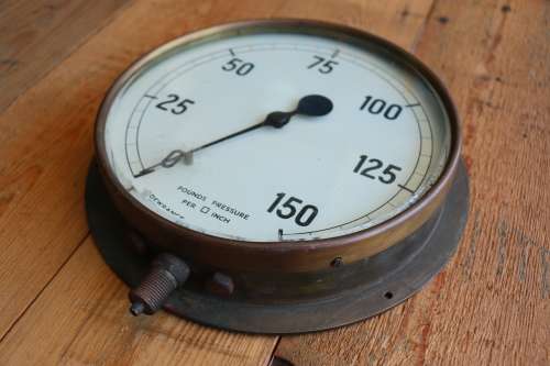Vintage Brass Locomotive Pressure Gauge - Dewrance - London